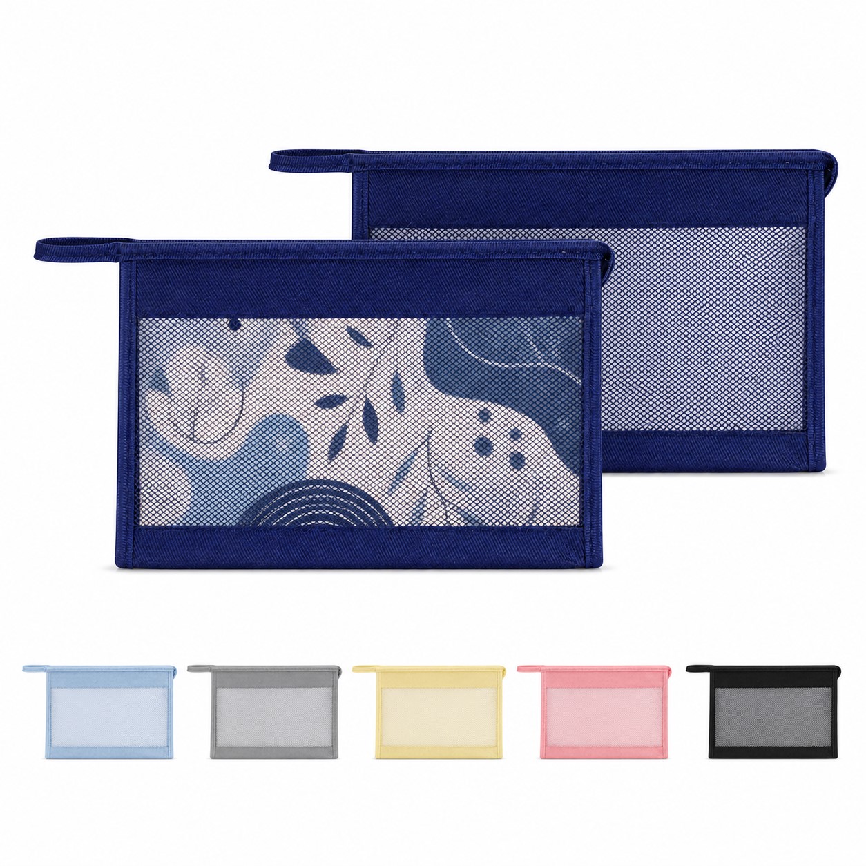 Mesh Panel Fabric Toiletry Bag