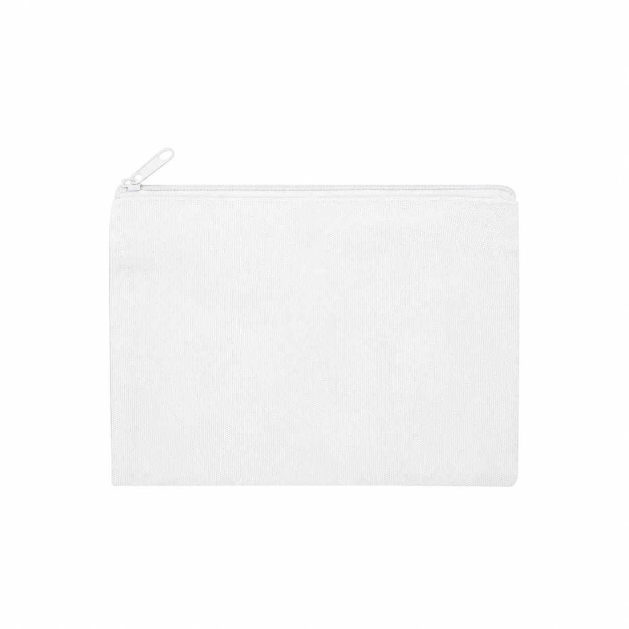 Cotton Solid Travel Pouch — White