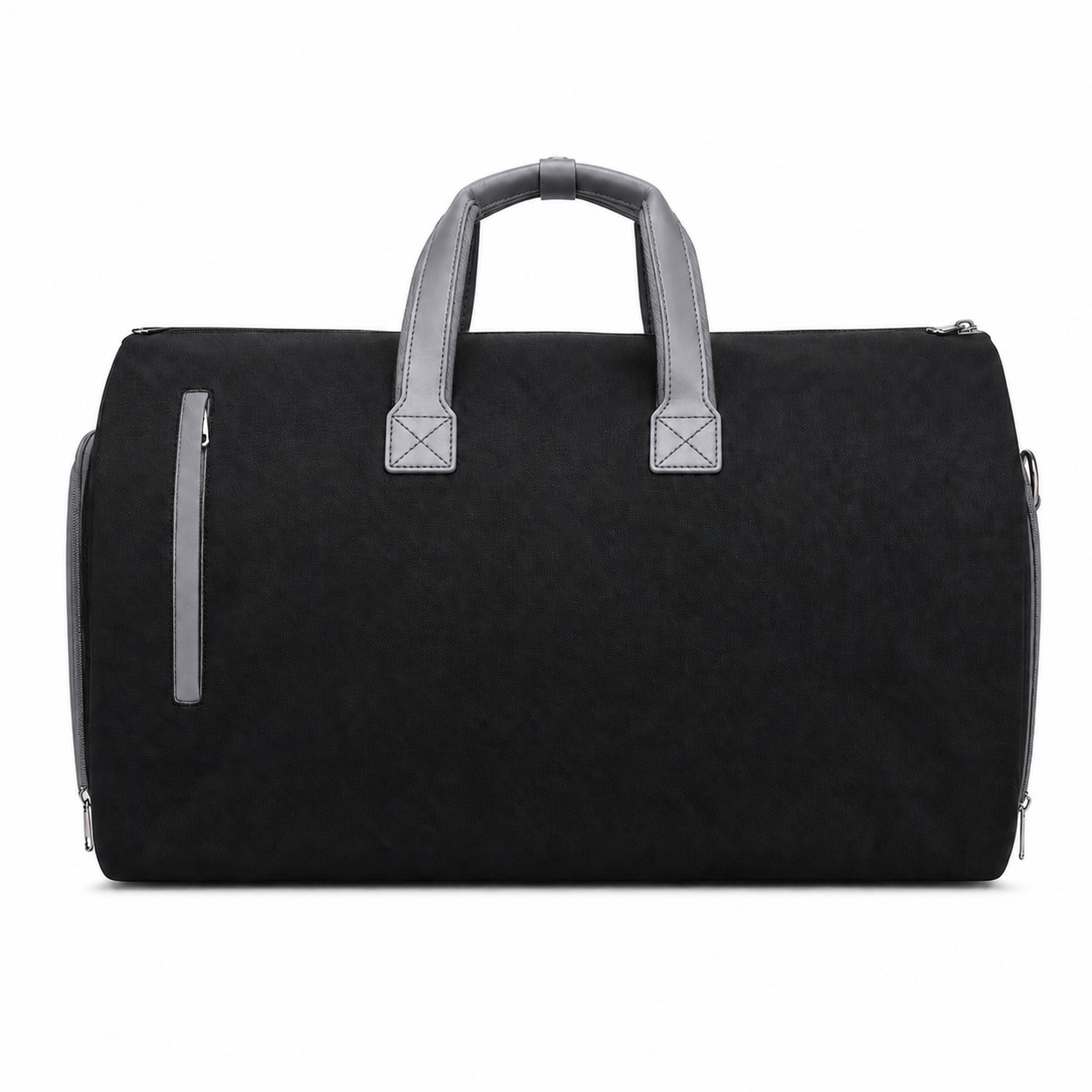 Polyester Convertible Garment Duffel Bag — Black/Gray