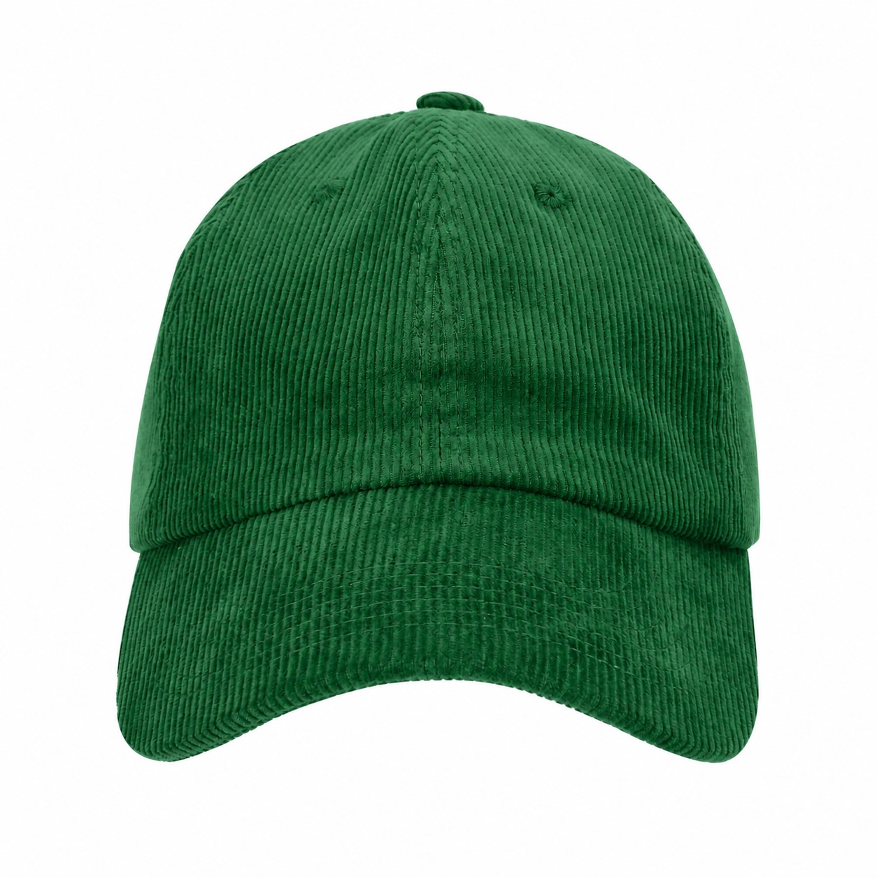 Corduroy Six Panel Crown Cap — Green