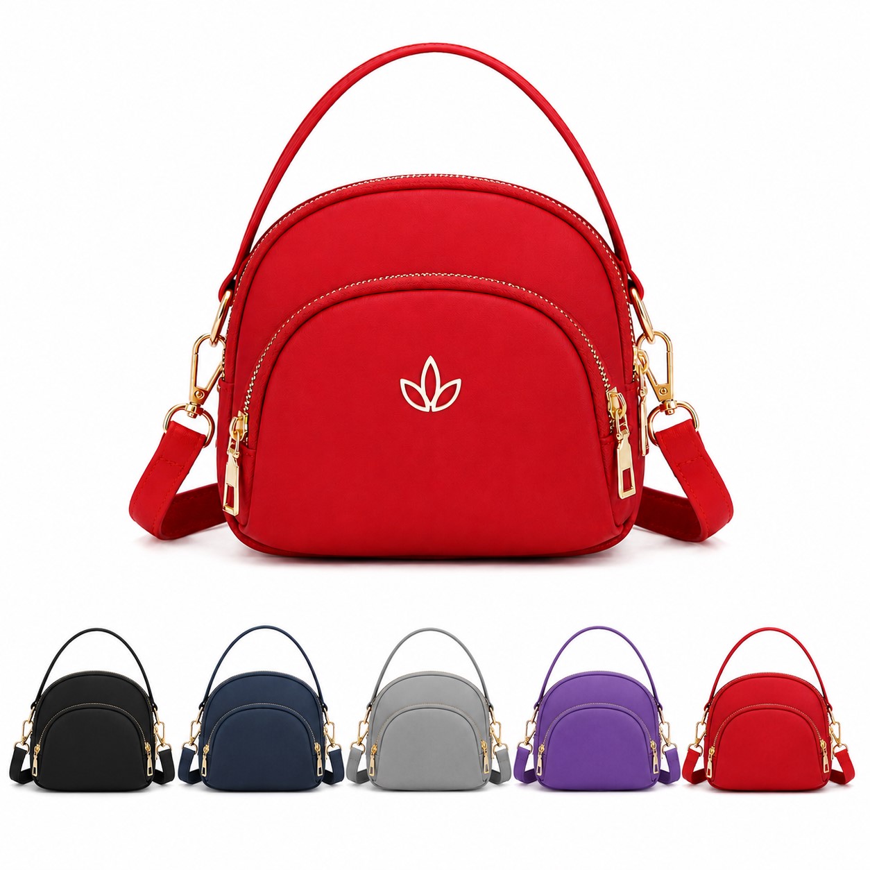 Multi Pocket Nylon Phone Shoulder Pouch