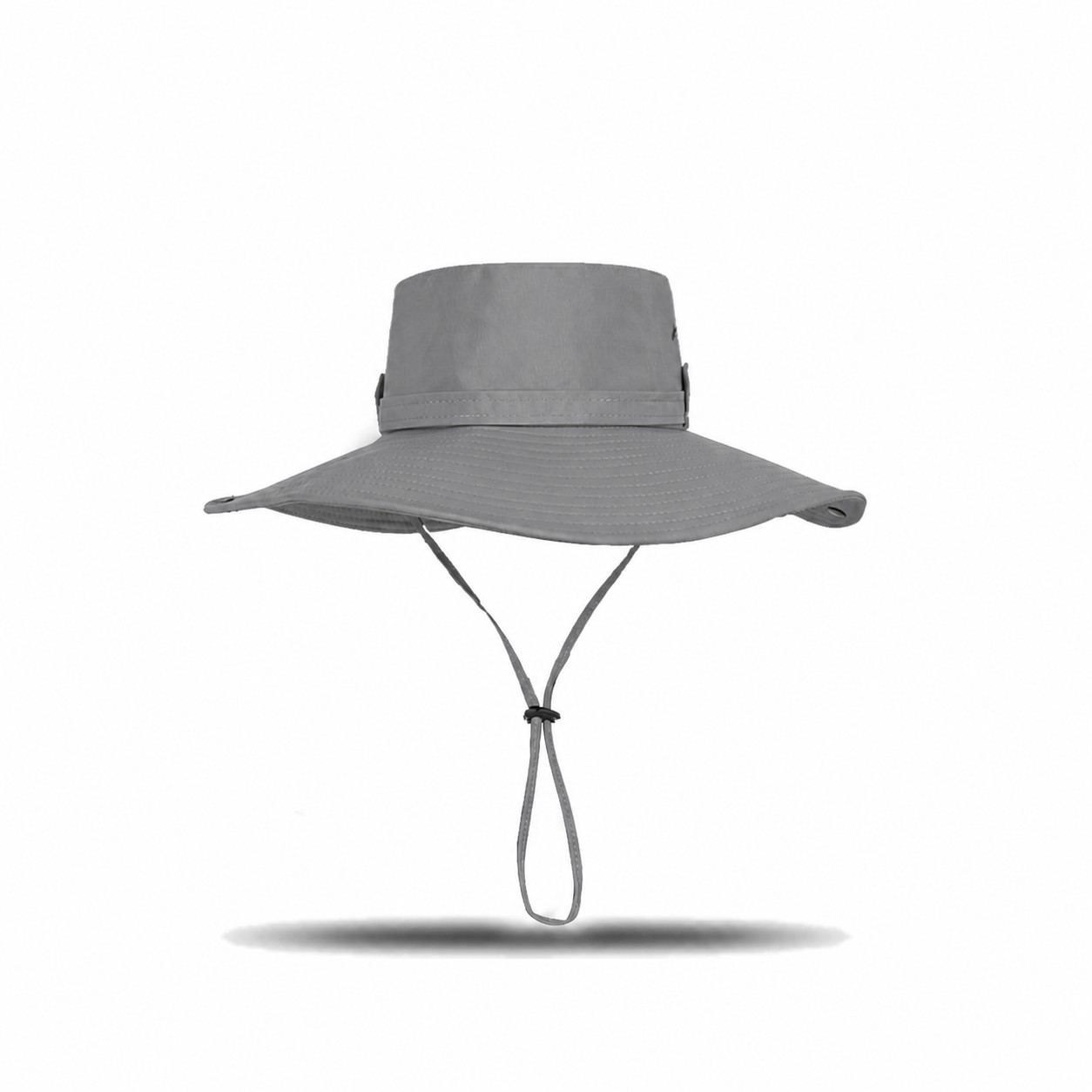 Nylon Wide Brim Bucket Hat — Gray