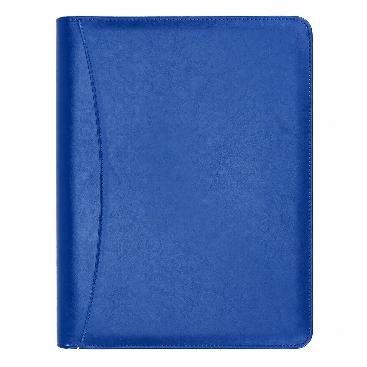 Zippered PU Executive Padfolio — Blue