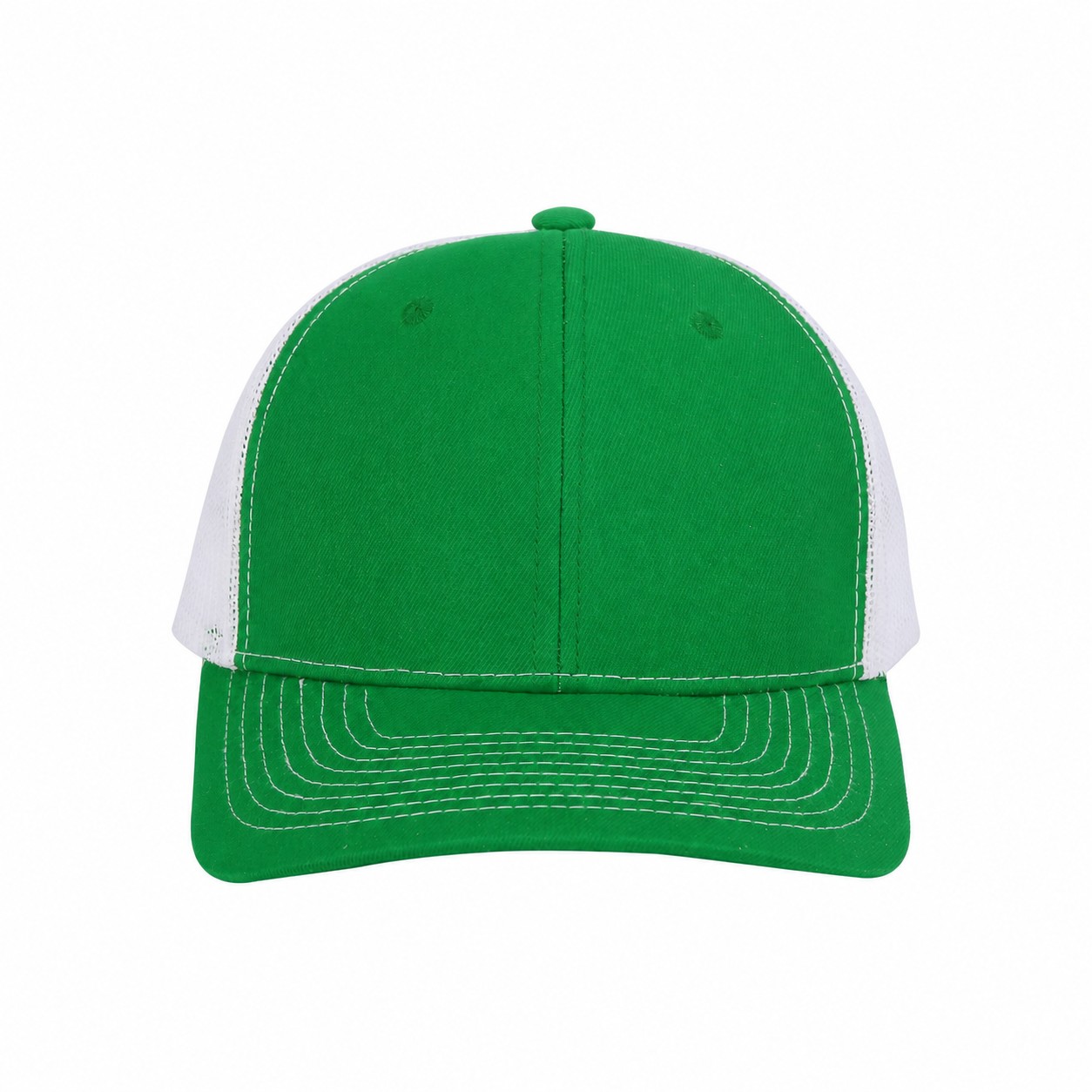 Cotton Adjustable Snapback Cap — Green/White