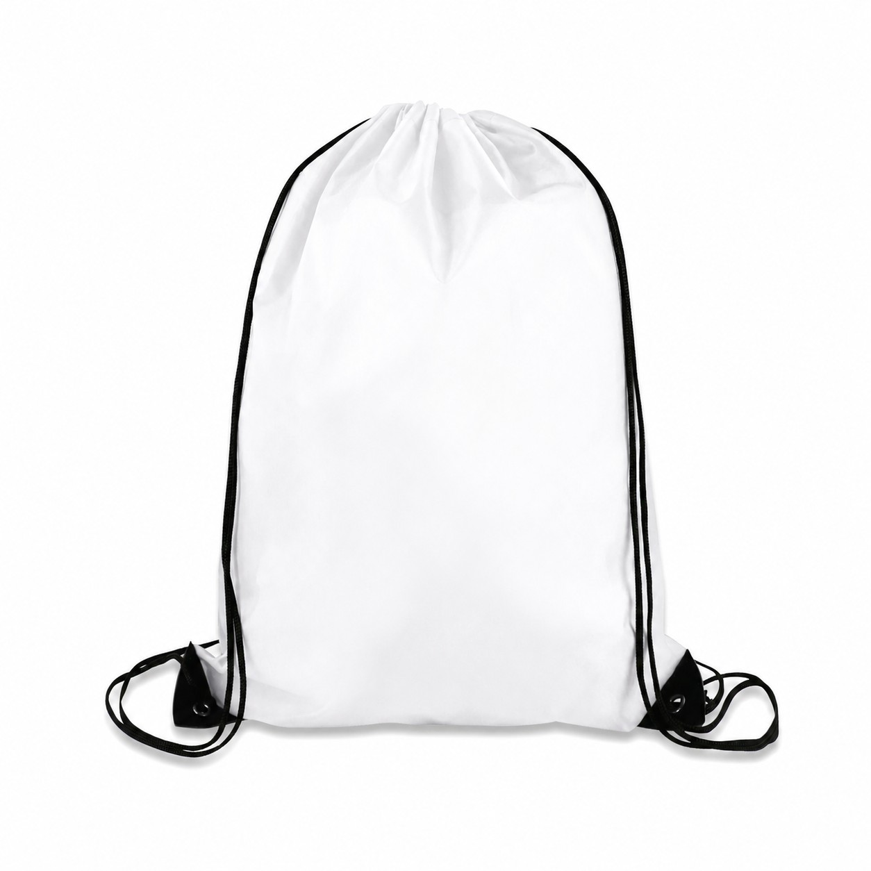 Metal Grommets 210D Polyester Drawstring Bag — White