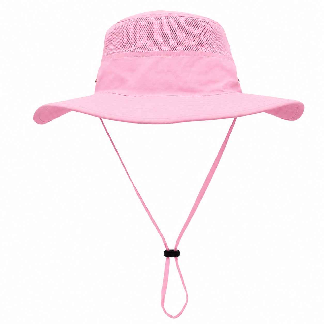Polyester Wide Brim Safari Hat — Pink