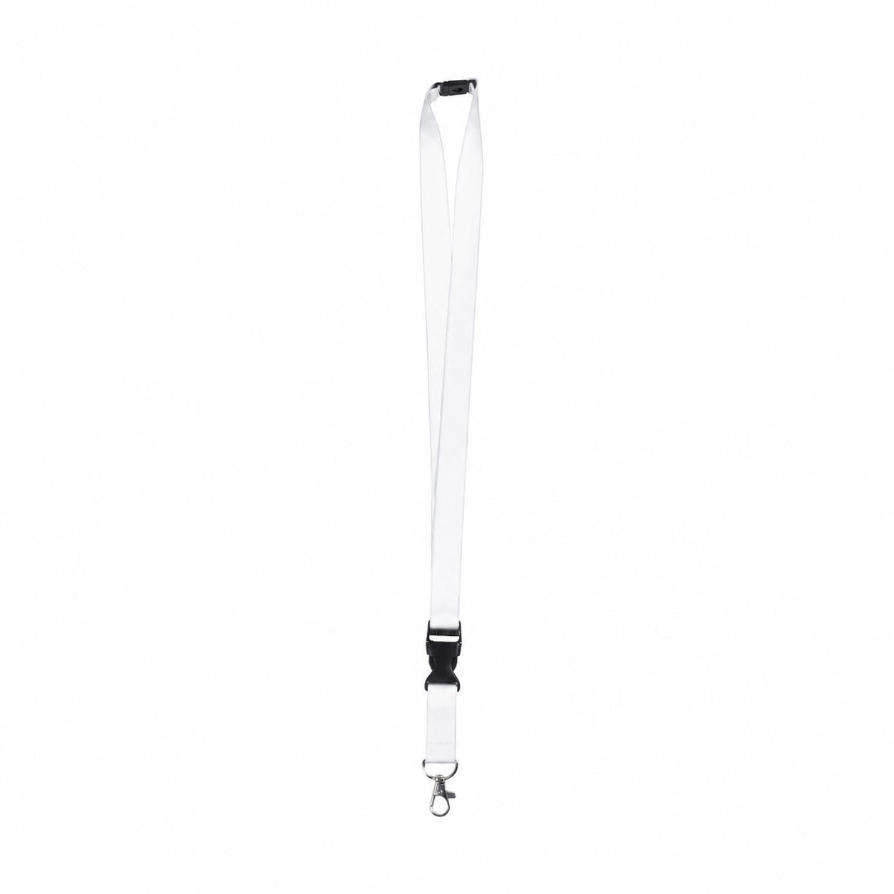 Polyester Breakaway Lanyard With Buckle Release — Clear White