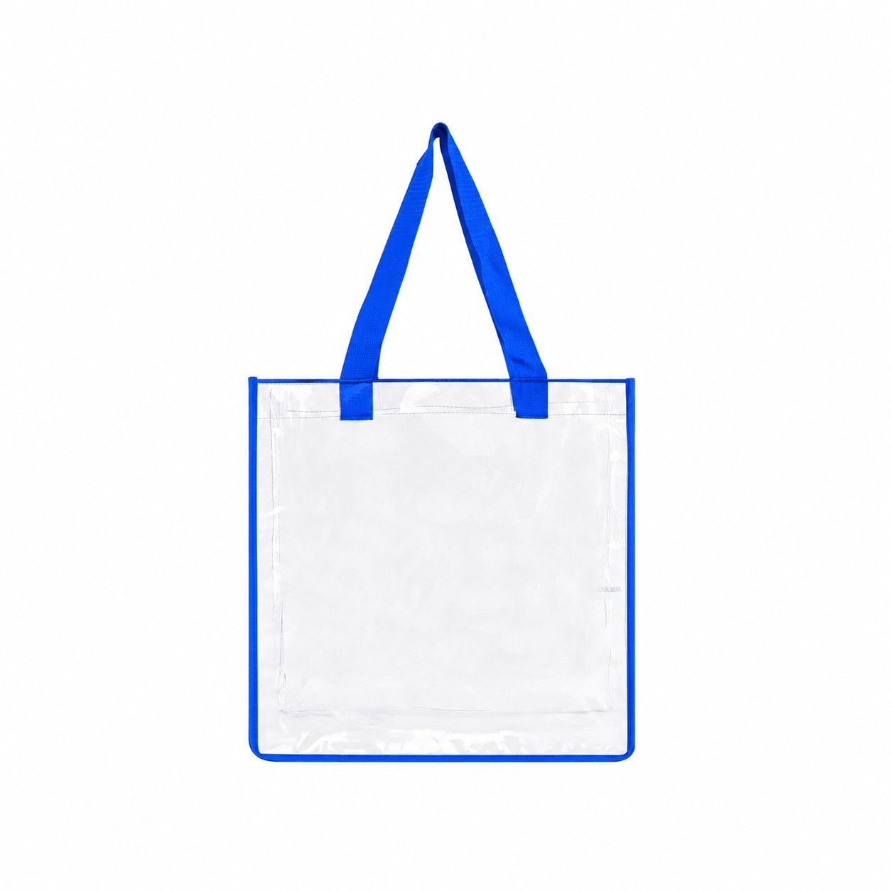 Clear PVC Tote Bag with 80GSM Non-Woven Trim — Royal Blue