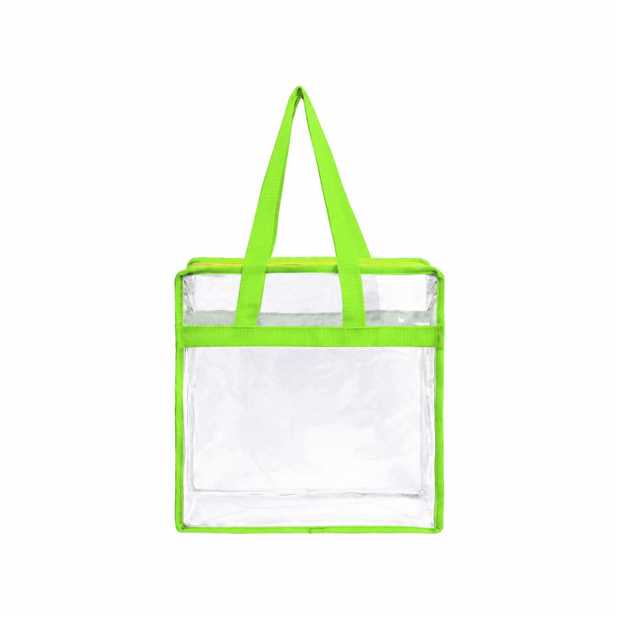 Stadium Clear Zipper Tote Bag — Lime Green
