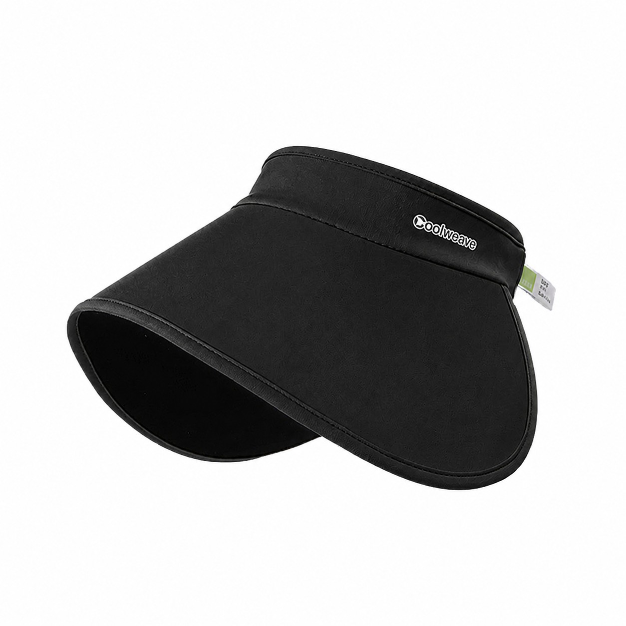 Polyester Rollable Open Top Sun Visor — Black