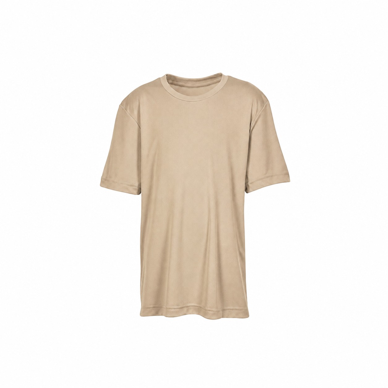 Youth Polyester Performance T Shirt — Beige
