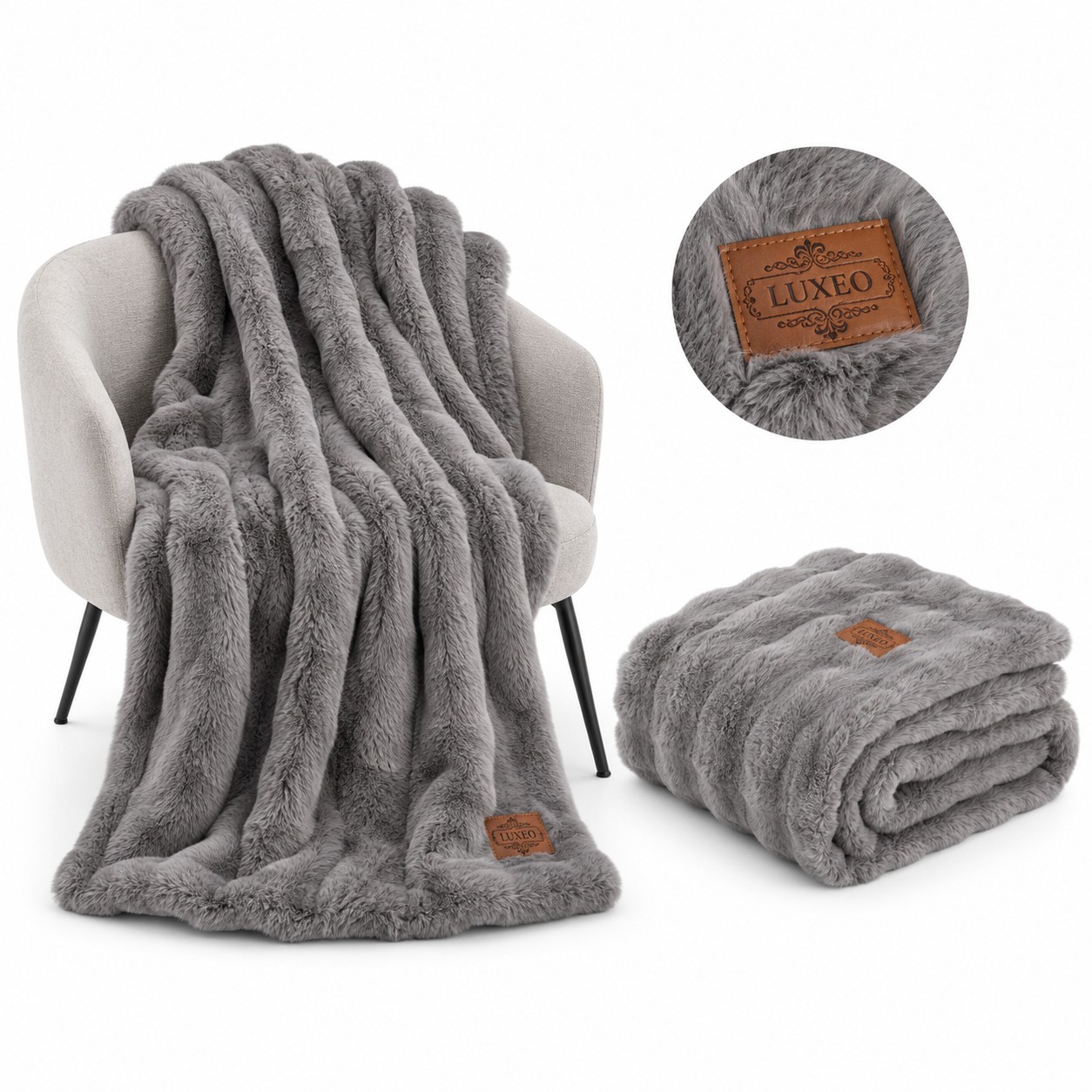 Oversized Bubble Fur Throw Blanket