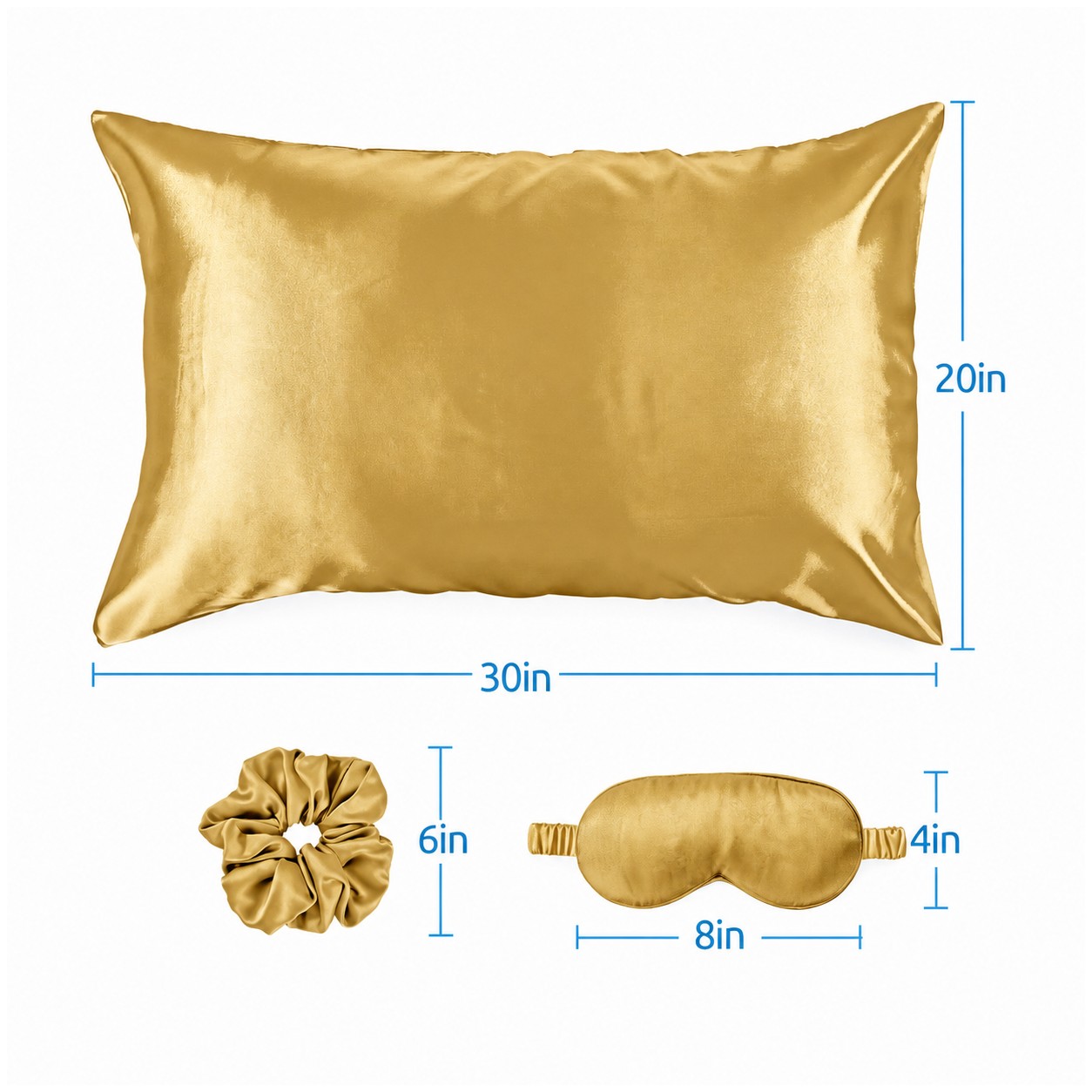 Satin Sleep Set With Pillowcase — Brass Gold