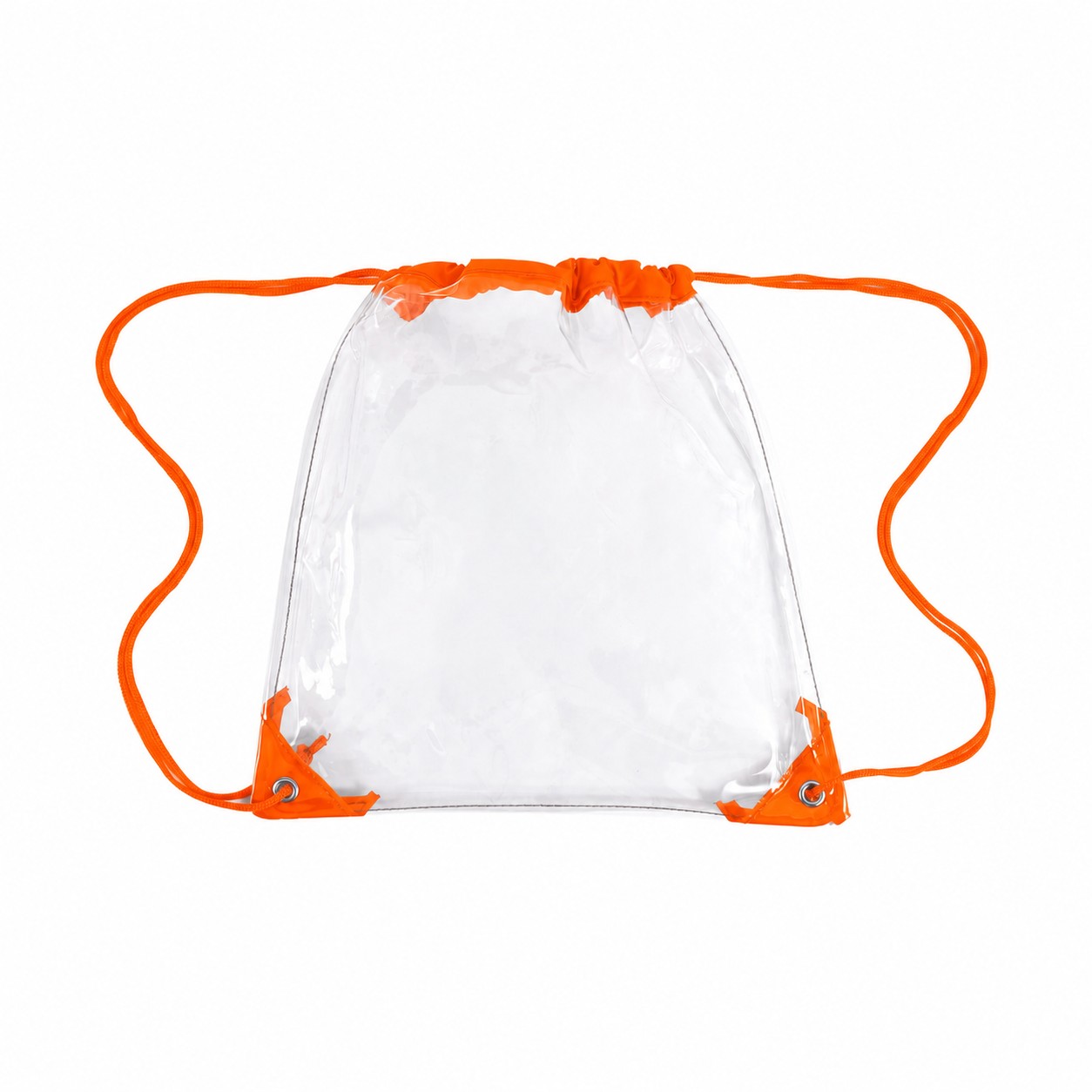 PVC And 210D Polyester Drawstring Bag — Orange