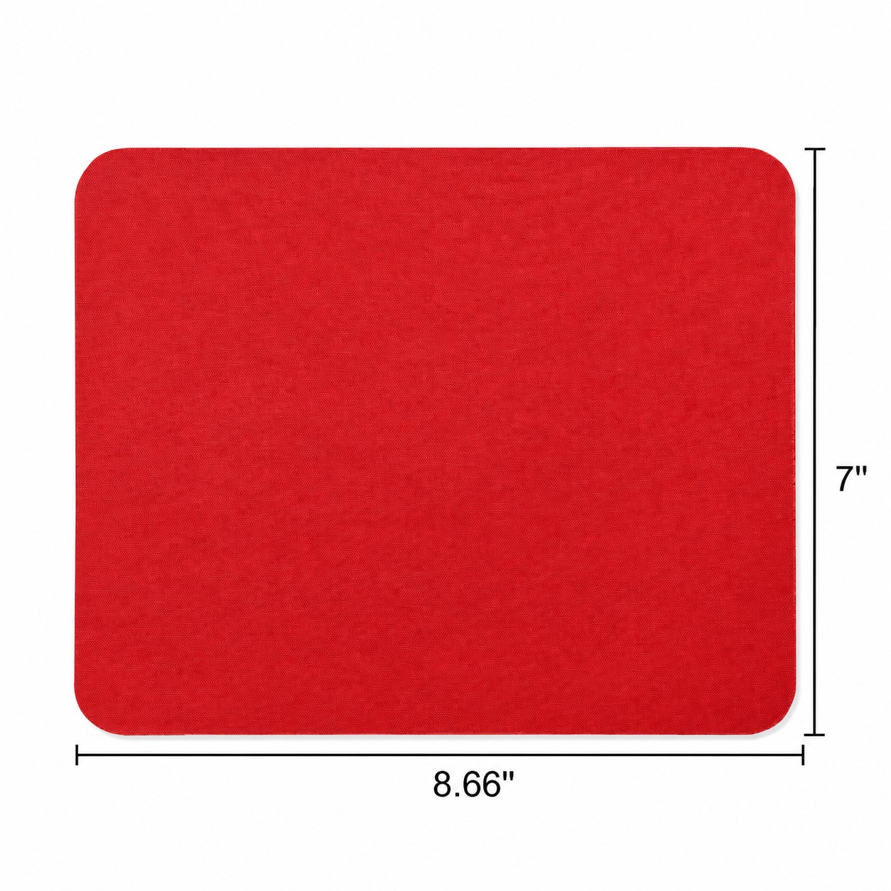 Thin Fabric Mouse Pad With Rubber Base — Red