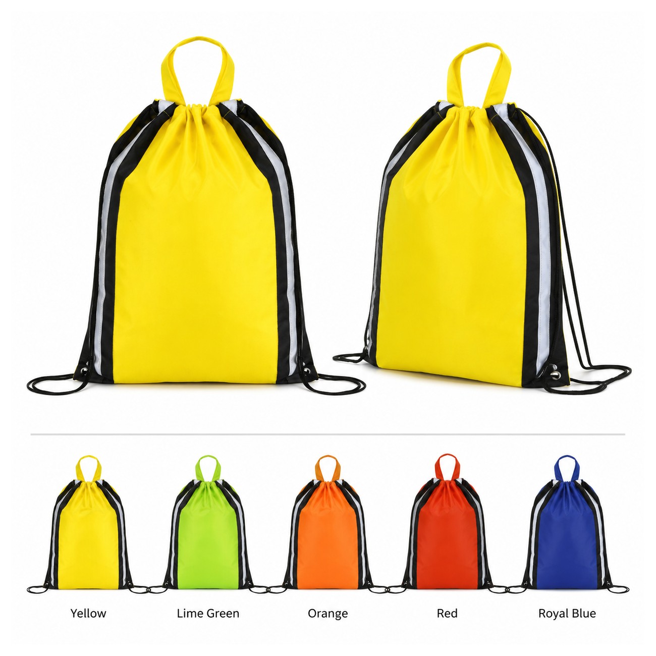 210D Polyester Yellow Drawstring Bag