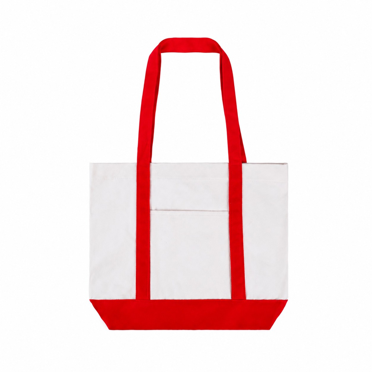 Structured Bottom Cotton Tote Bag — Red