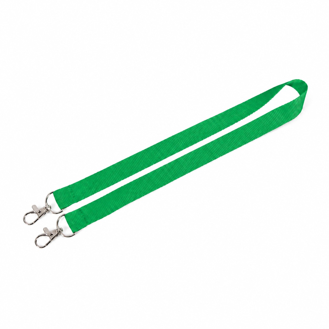 Polyester Dual Clip Lanyard — Green