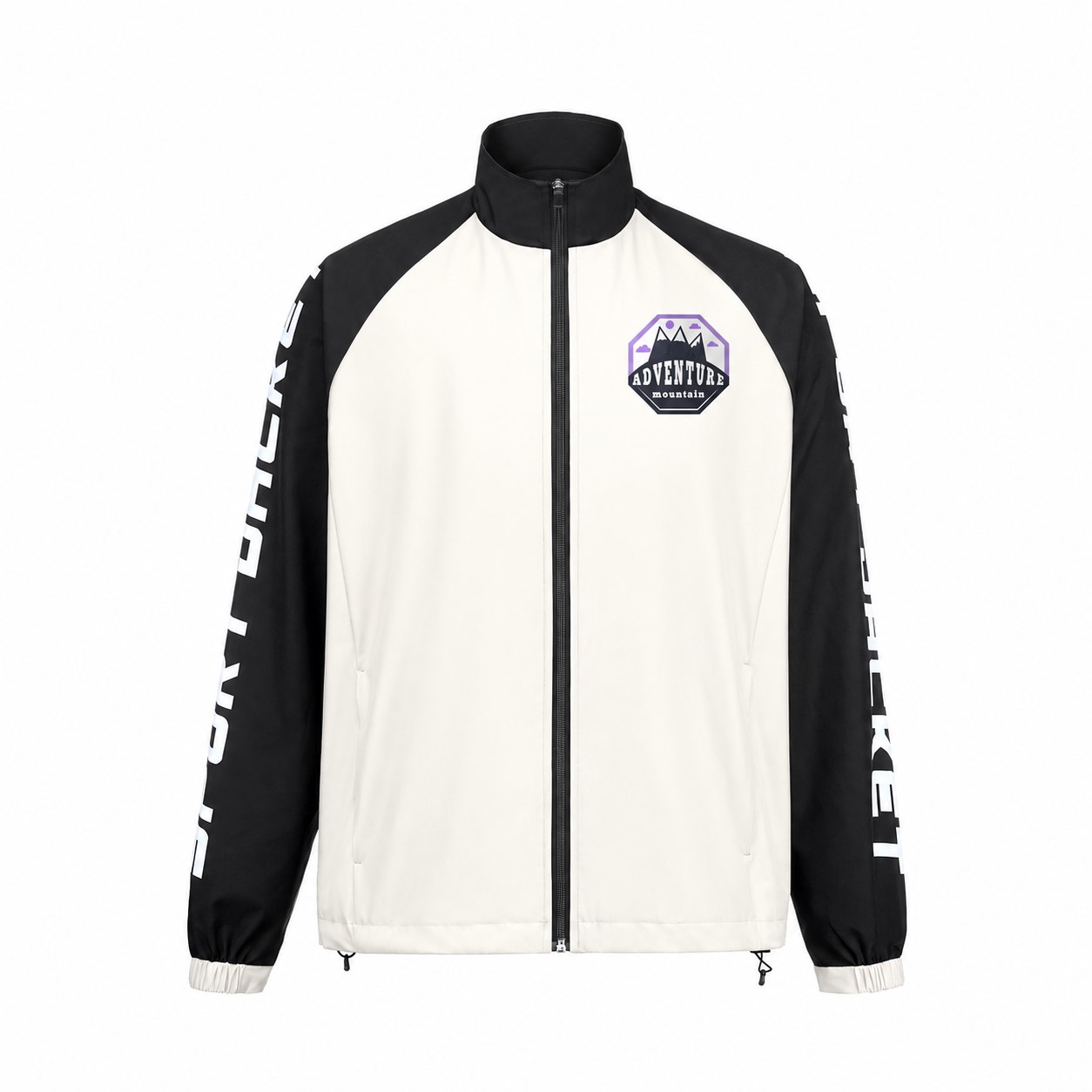 Lightweight Polyester Full-Zip Track Jacket — White