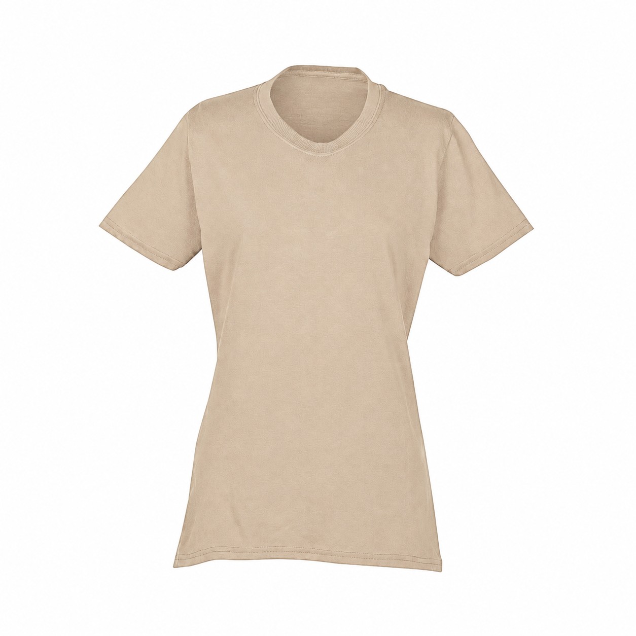 Ladies Cotton-Polyester Blend T-Shirt — Beige