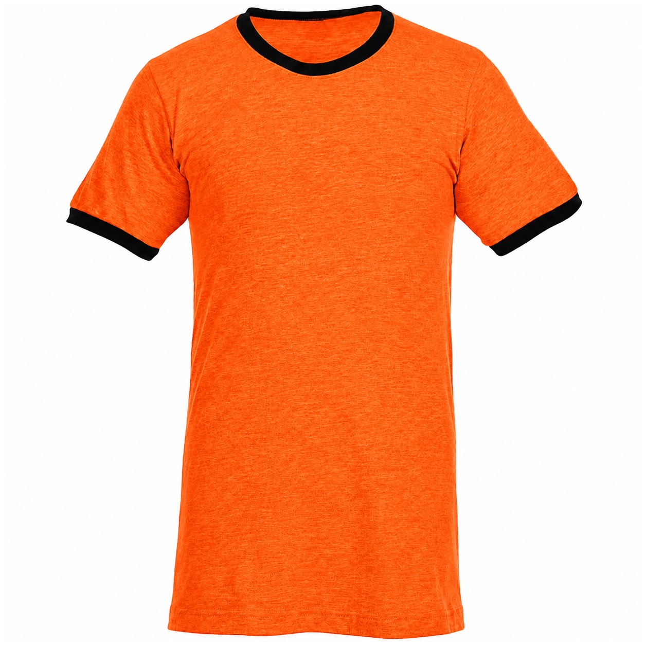 Fine Jersey Ringer Cotton Tee — Orange