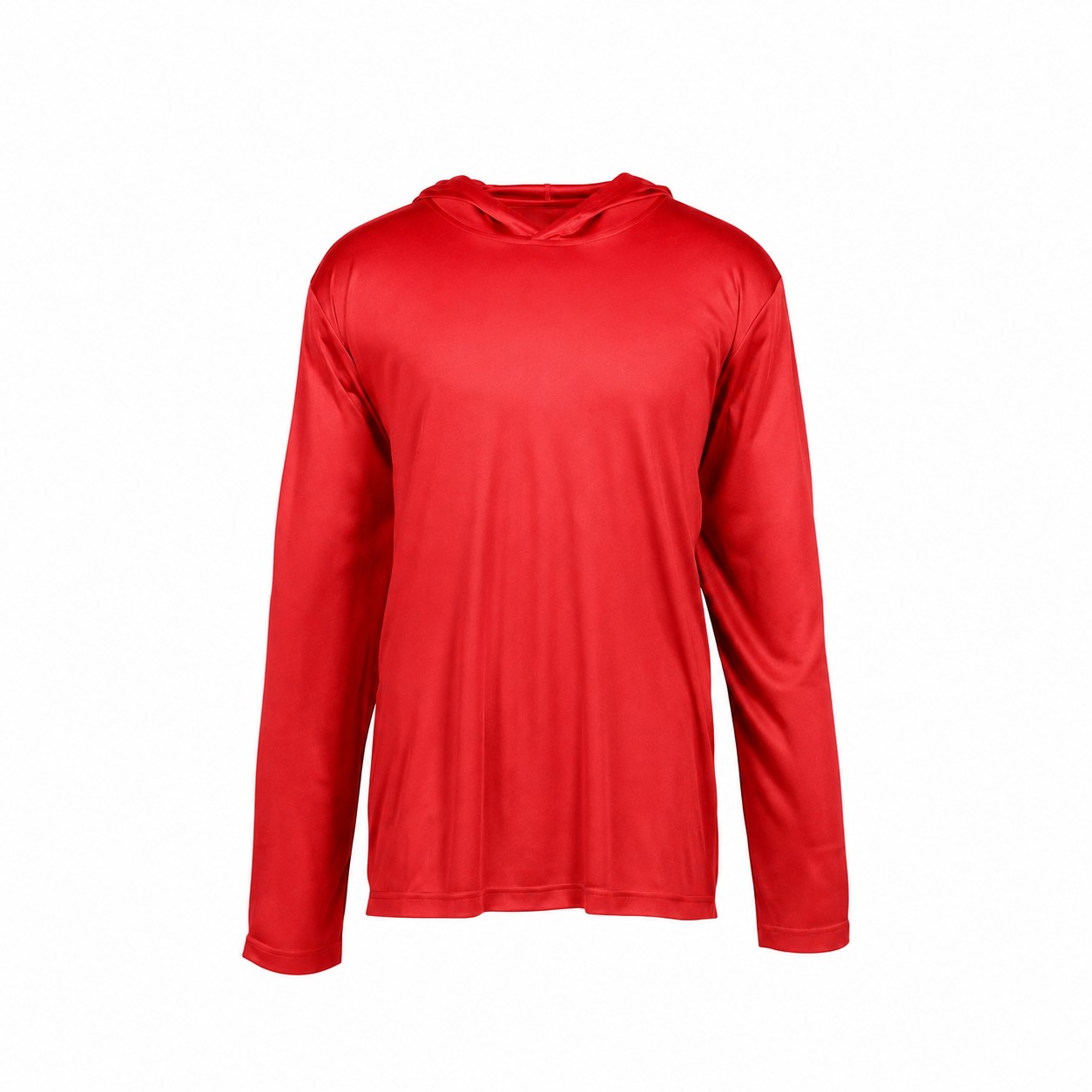 Hooded Polyester Performance Tee — Red