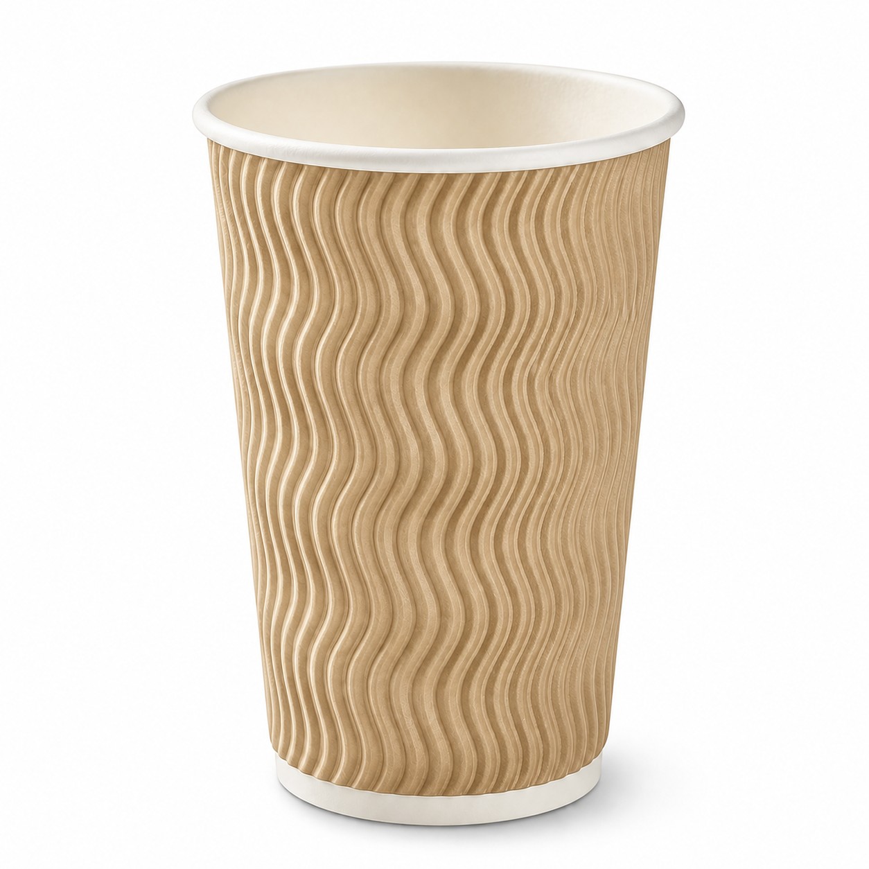 Insulated Ripple Paper Drink Cup — Beige
