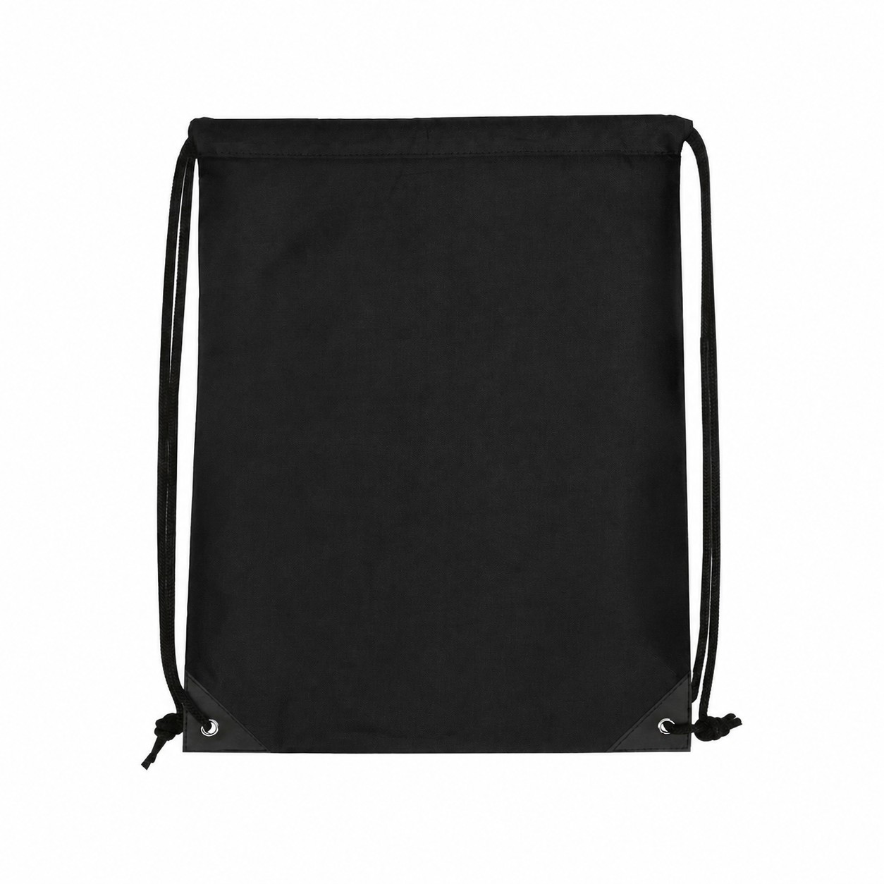Metal Grommets Polyester Drawstring Bag — Black