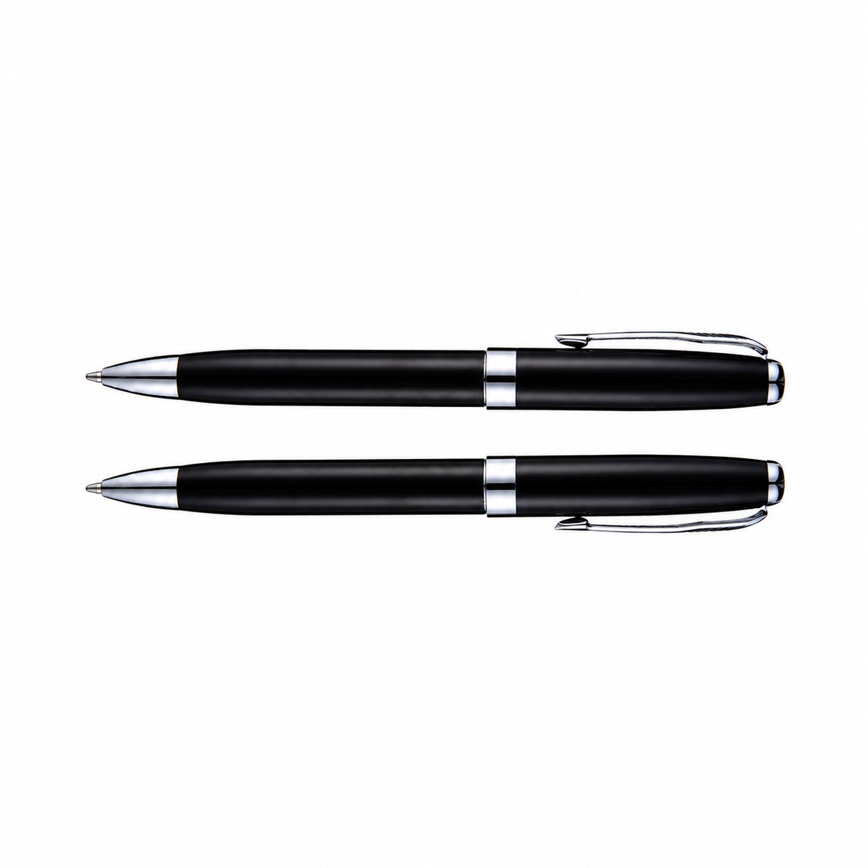 Twist-Action Aluminum Ballpoint Pen — Black