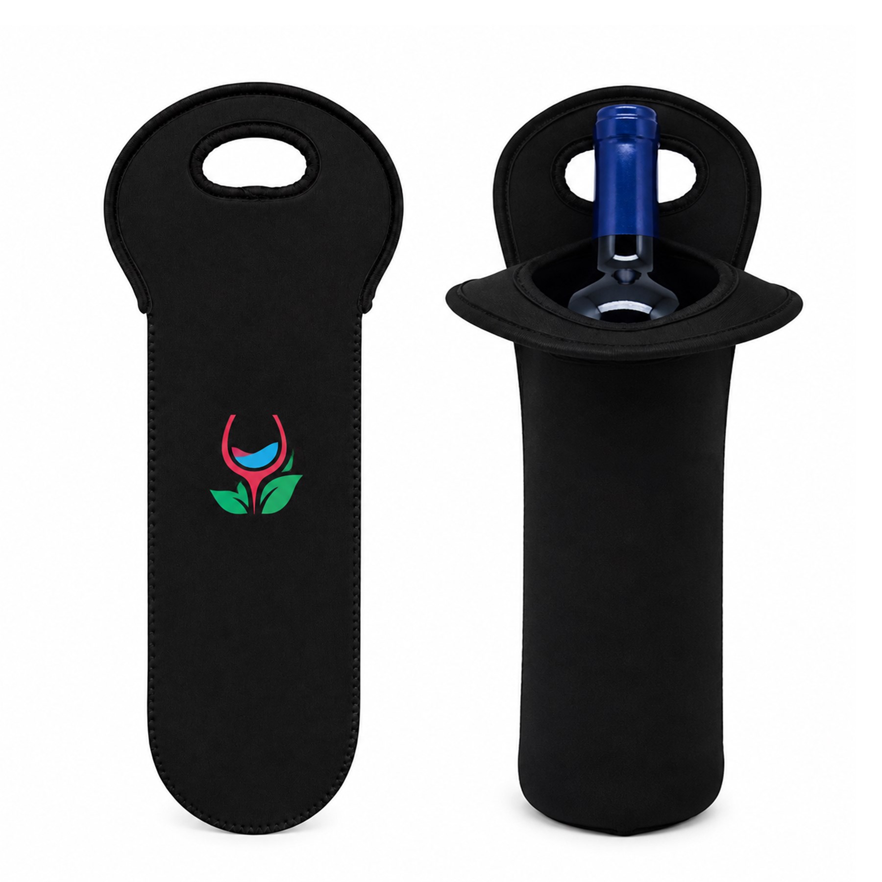 Handled Insulated Polyester Wine Bottle Bag