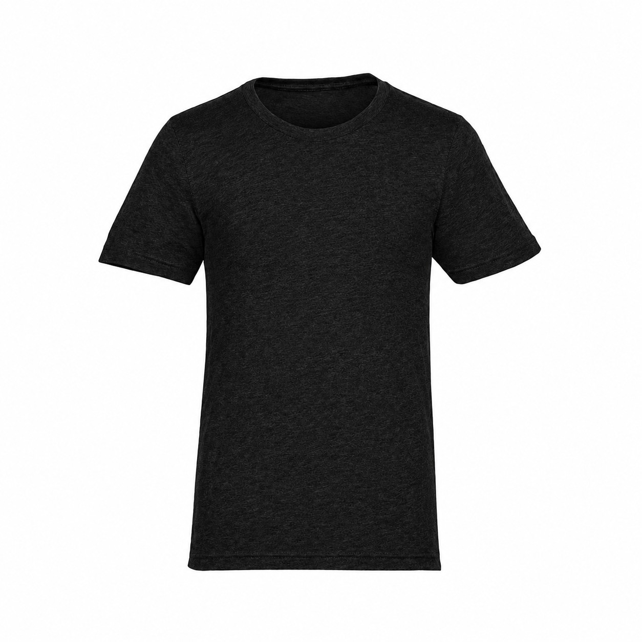 Heather Ringspun Crewneck T Shirt — Black