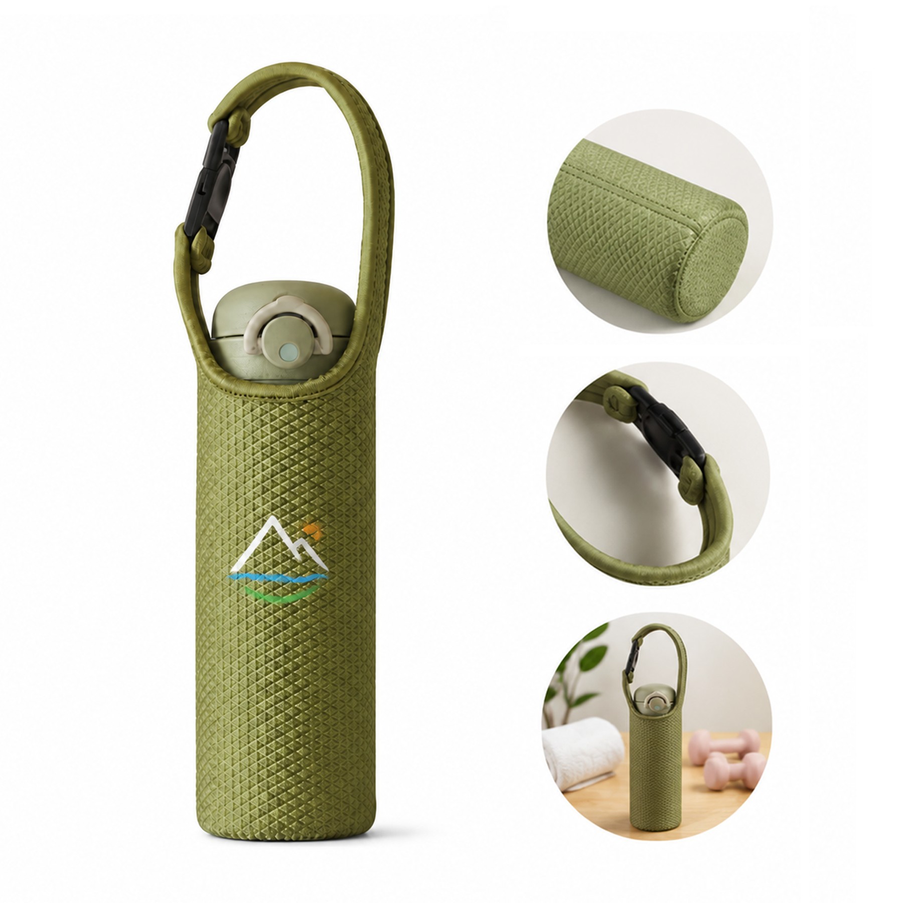 Neoprene Bottle Sleeve With Clip Handle