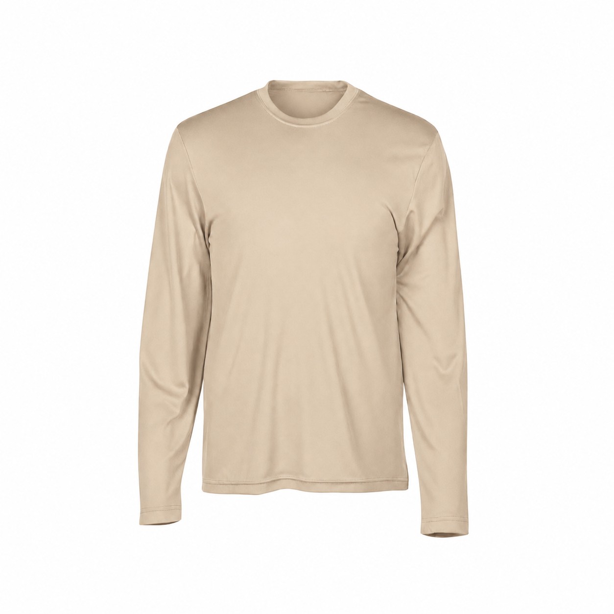 Moisture Wicking Long Sleeve Shirt — Tan Beige