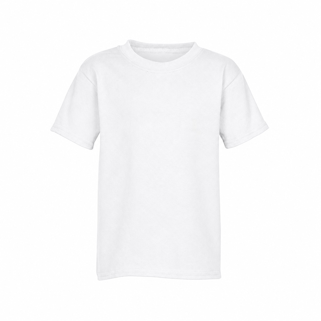 Youth Cotton Polyester Short Sleeve Tee — White