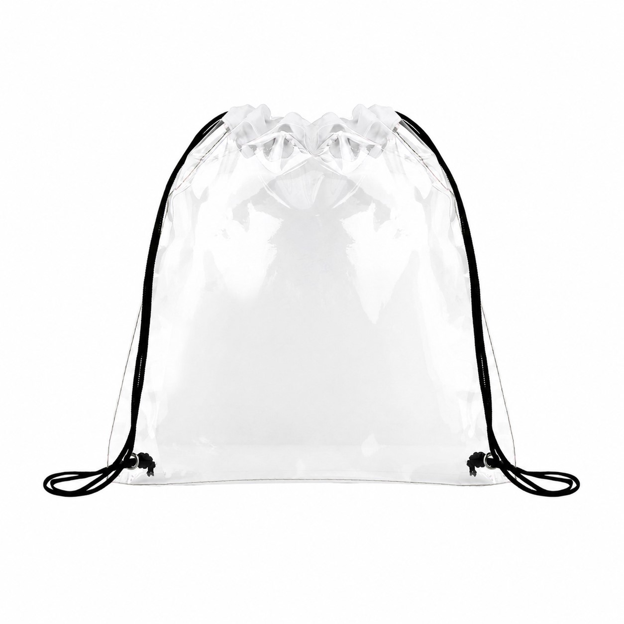 PVC Metal Grommets Drawstring Bag — White
