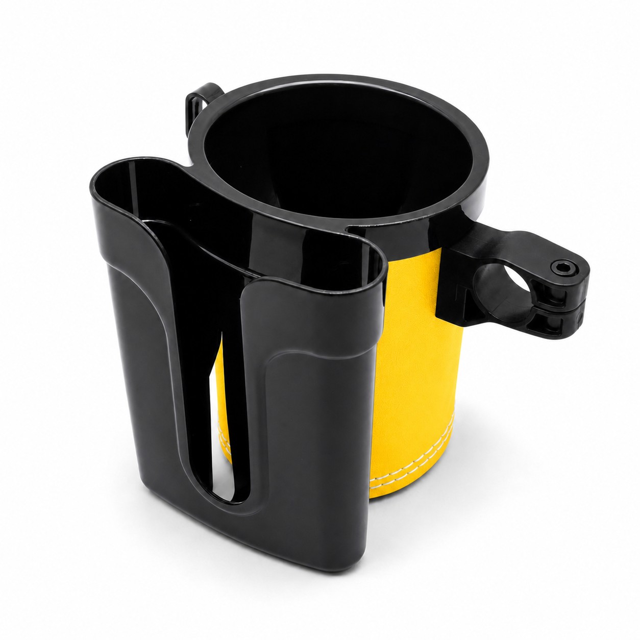 Bike Cup Holder With Phone Compartment — Yellow