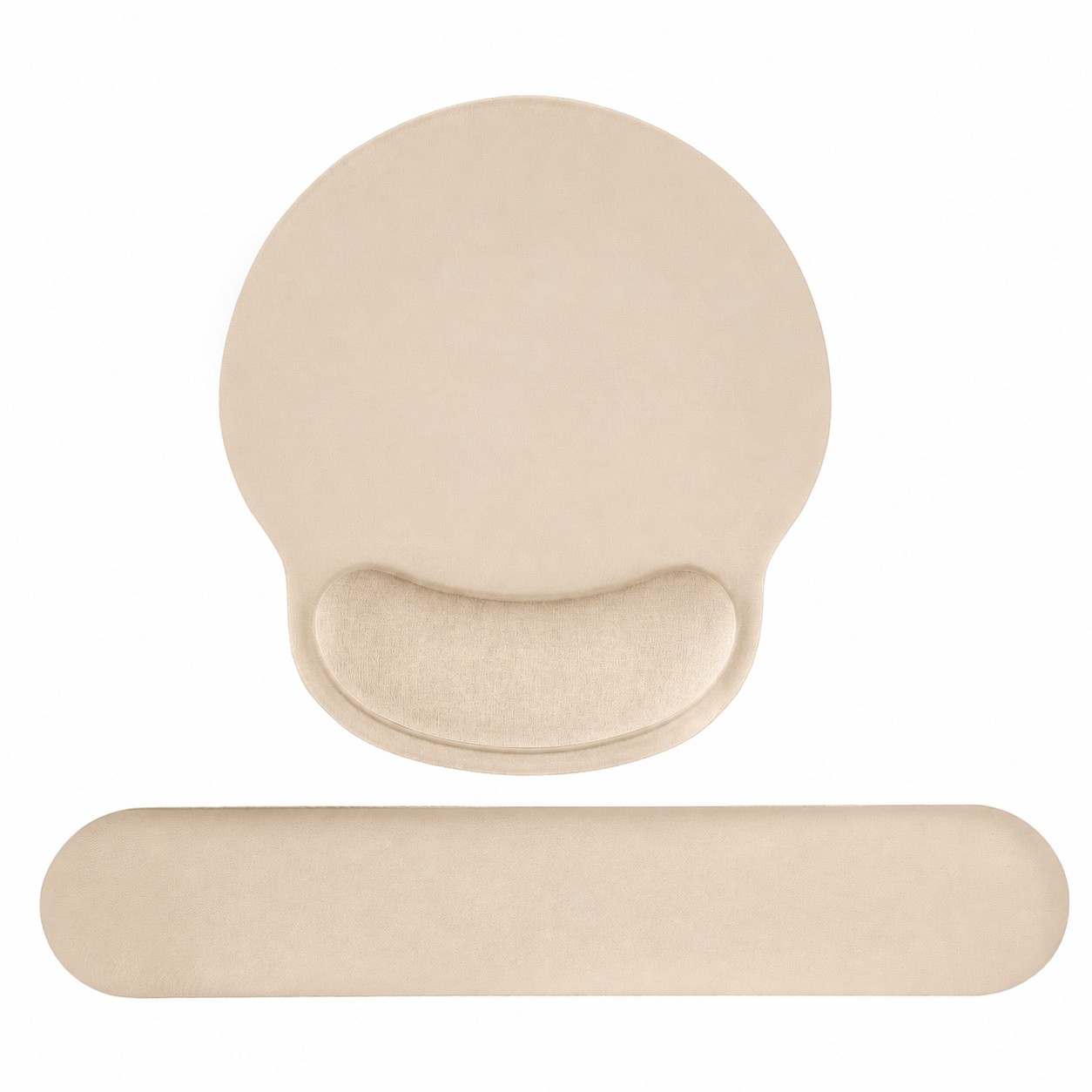 Ergonomic Mouse Pad Wrist Rest Set — Natural Beige