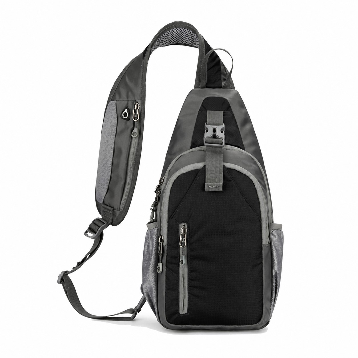 Nylon Single Strap Sling Bag — Black