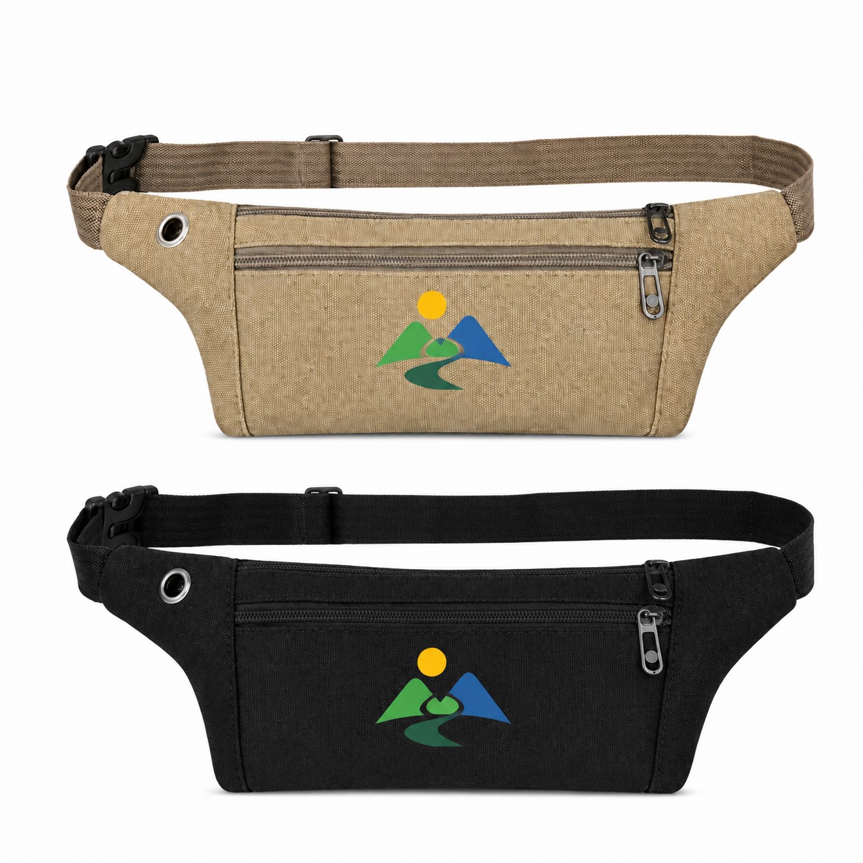 Canvas Waist Bag With Earphone Port
