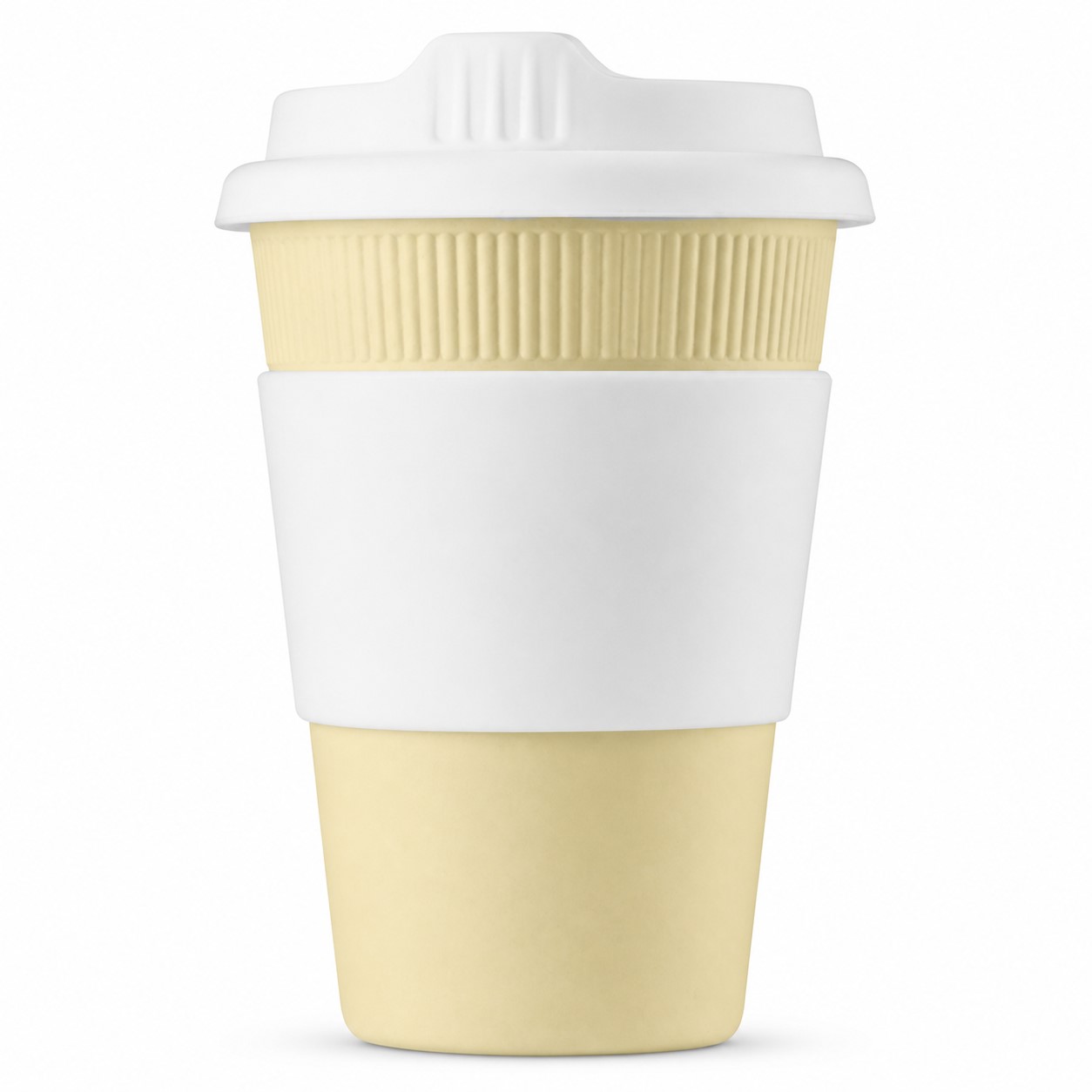 Lidded 12 Oz Natural Fiber Coffee Cup — view 2