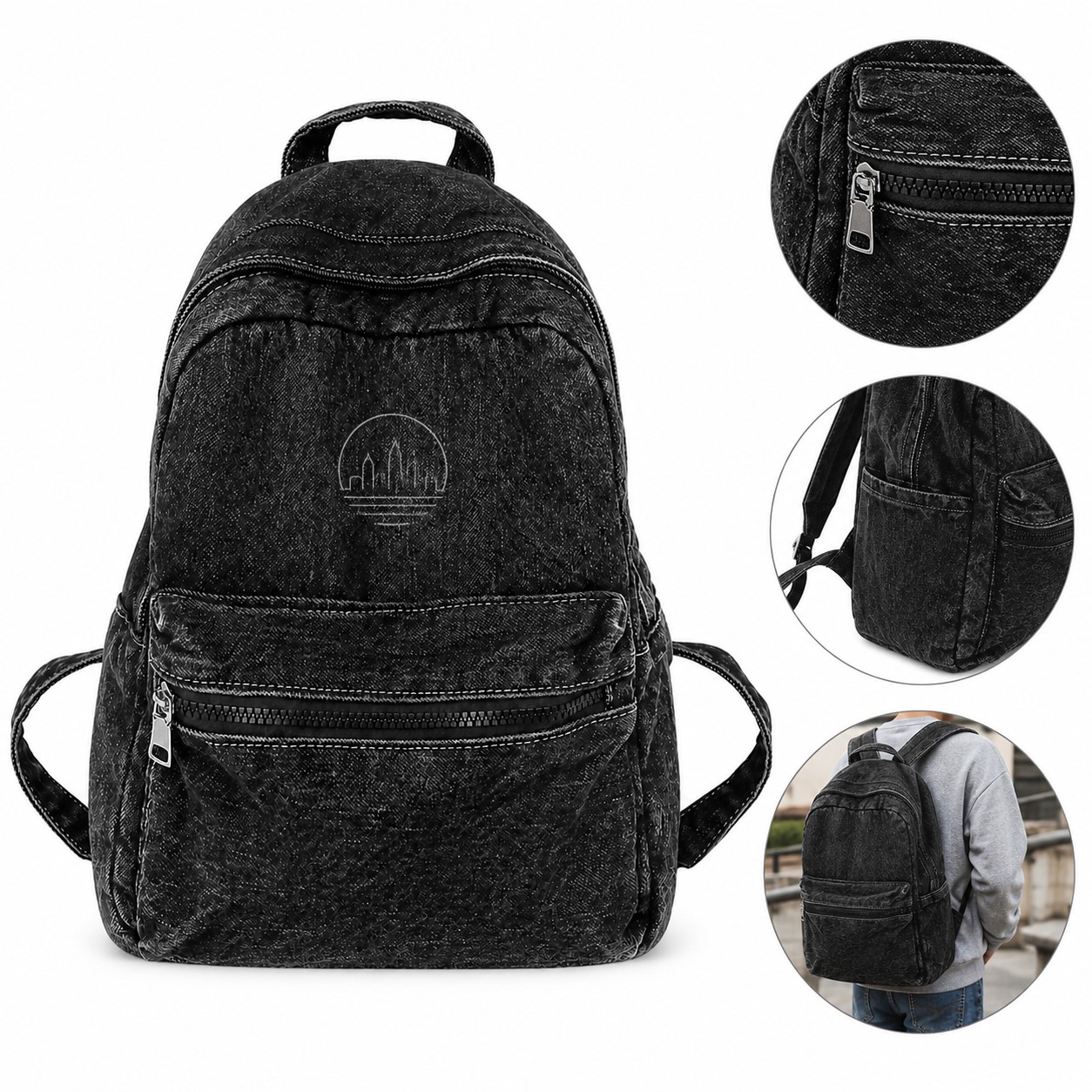 Compact Canvas Front Pocket Backpack