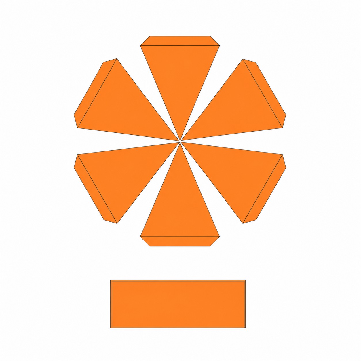 Portable Beech Pole Sun Umbrella — Orange