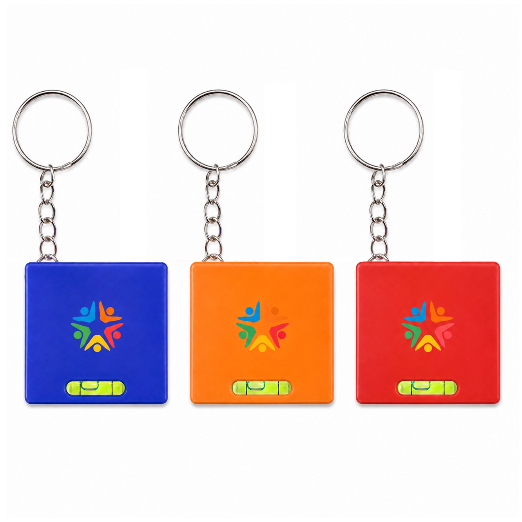 Square ABS Tape Measure Level Keychain — view 1