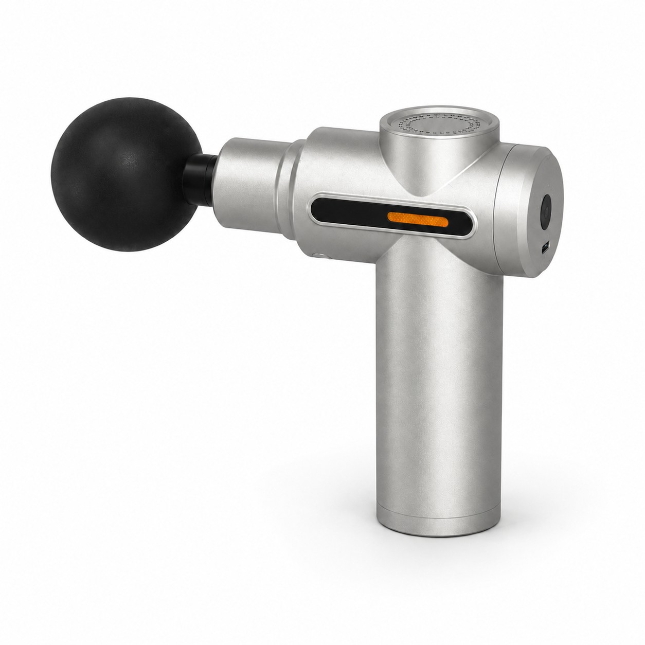 Compact Metal Massage Gun — Nickel Silver