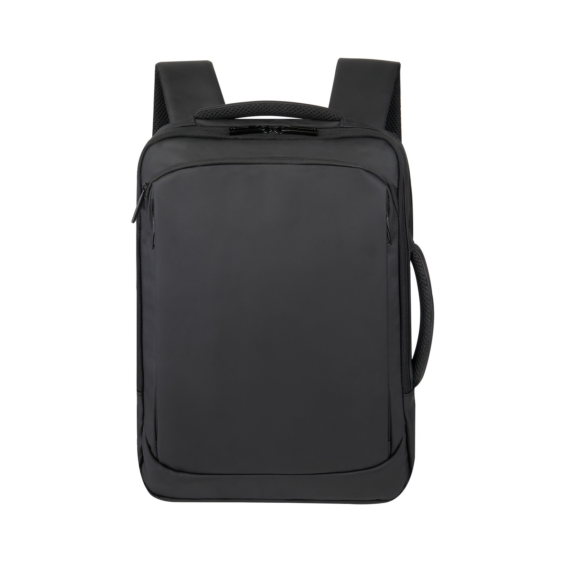PU Leather Black Laptop Backpack — view 2