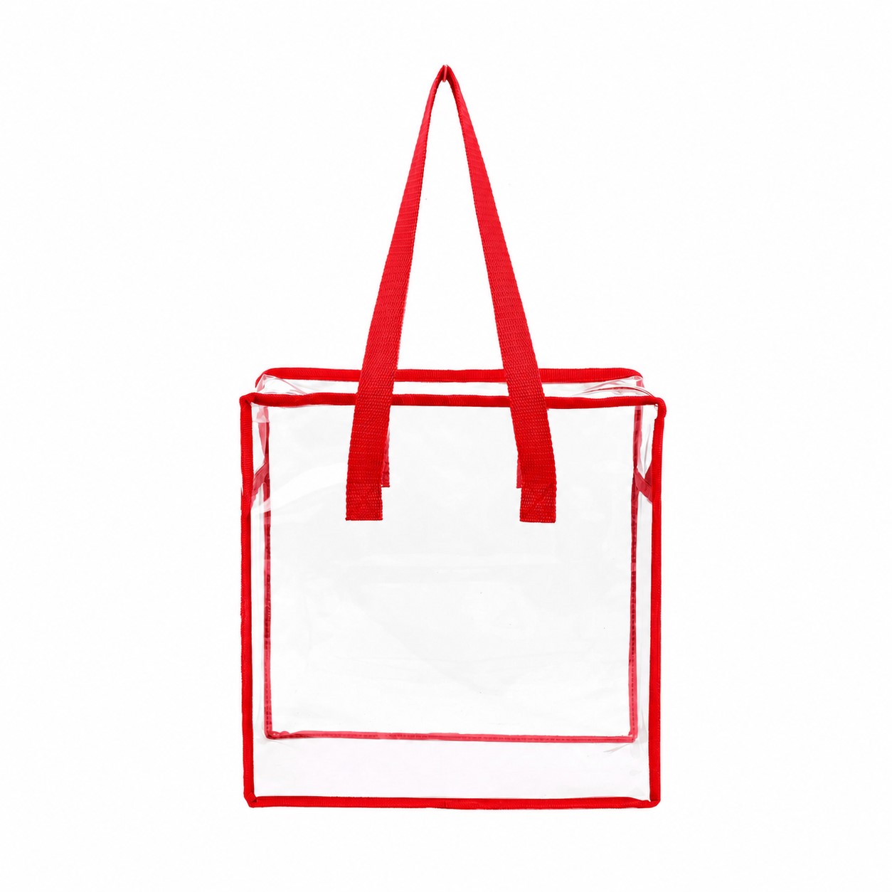 PVC Zippered Storage Tote Bag — Red