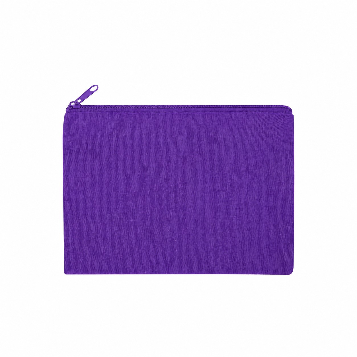 12 Oz Cotton Canvas Zipper Pouch — Purple