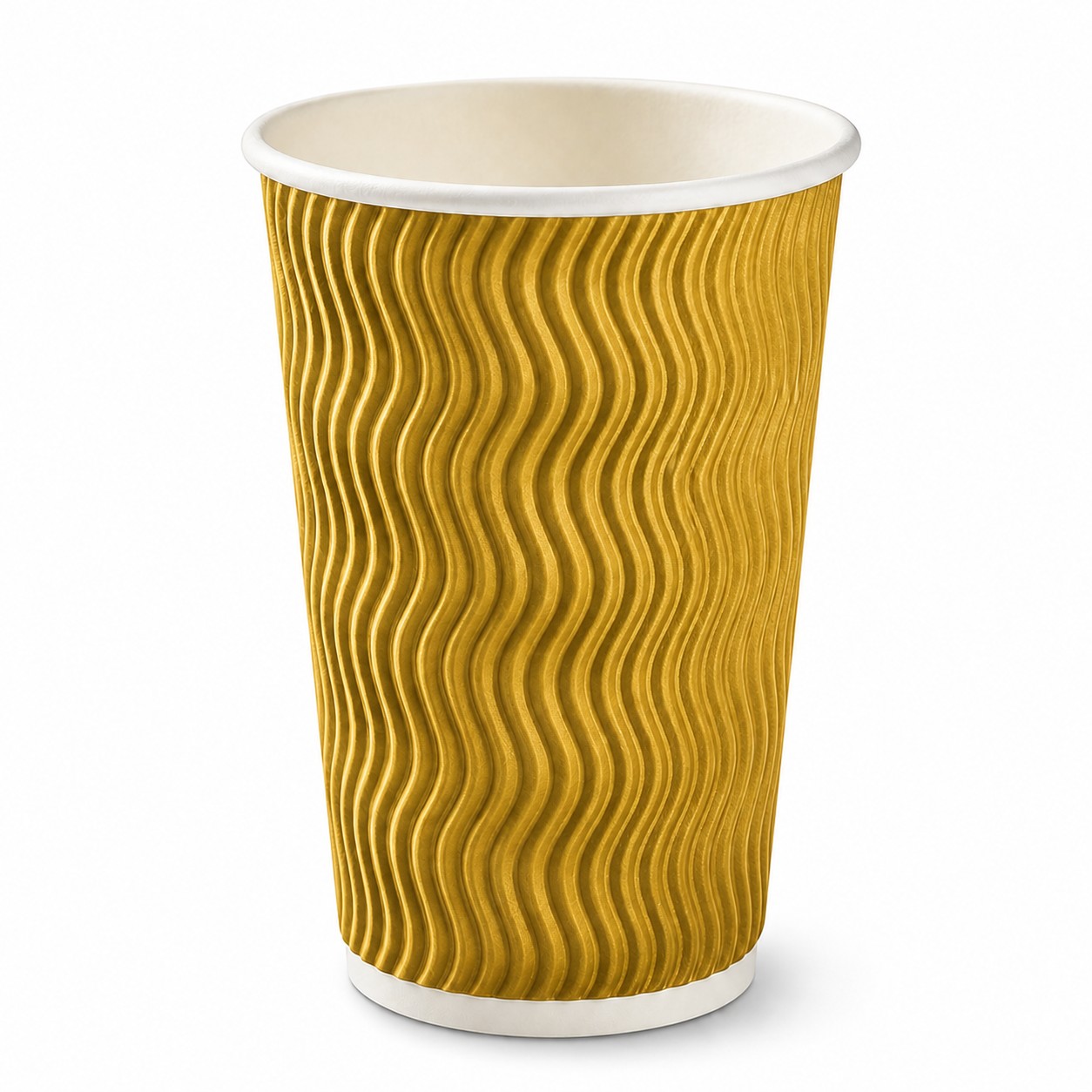 Insulated Ripple Paper Drink Cup — Gold