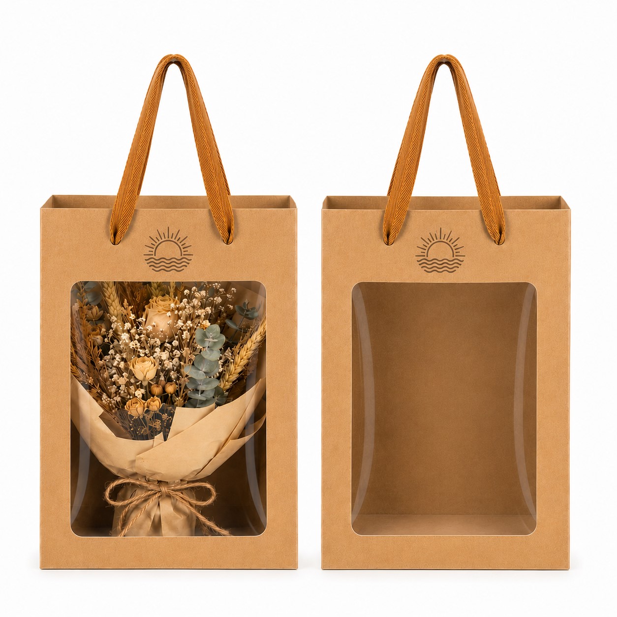 Kraft Paper Window Gift Bag