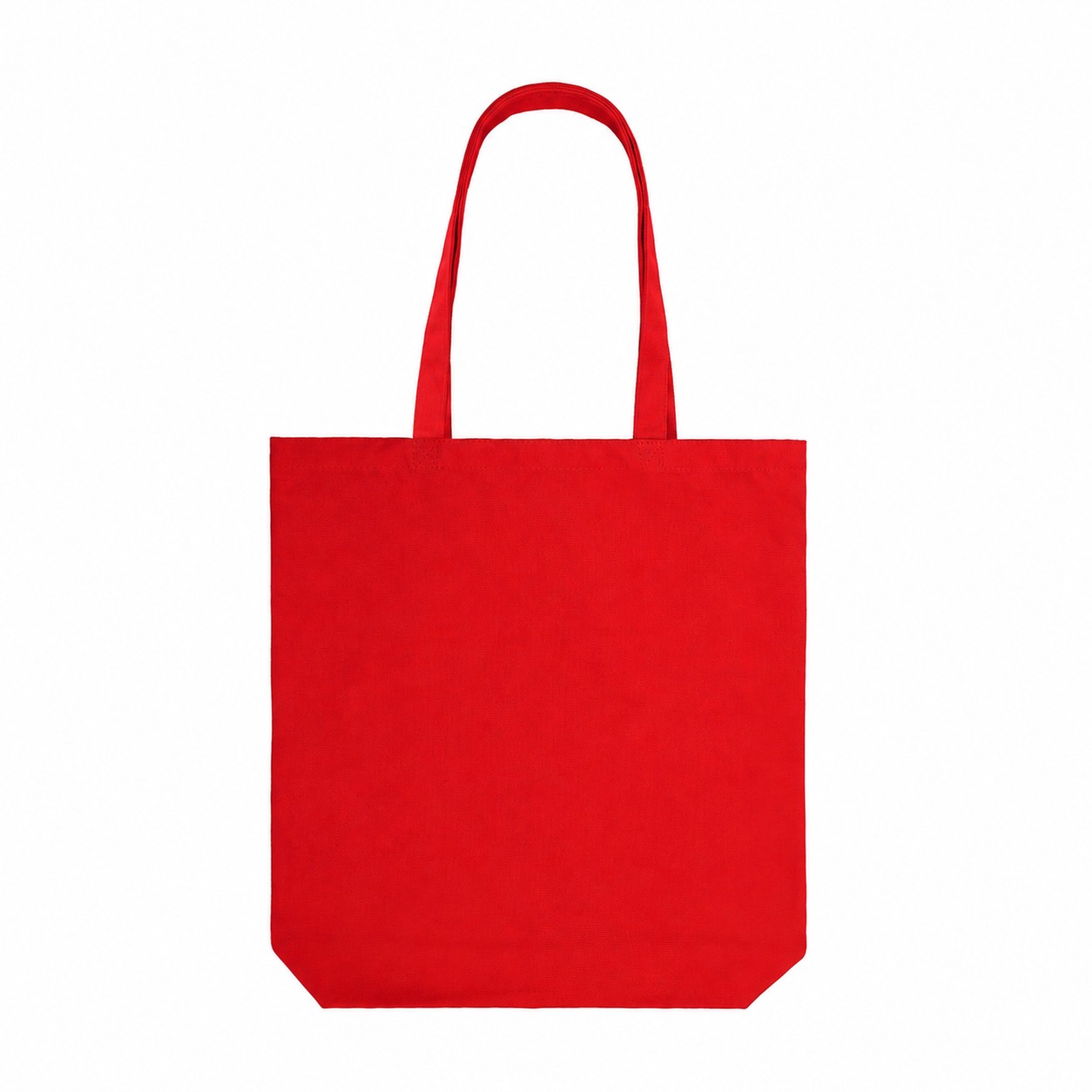 Cotton Carry Handles Tote Bag — Red
